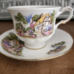 Vintage Queen Anne Fine Bone China Tea Cup Set